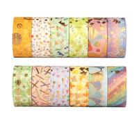 XUIIOSOOKP Juego de 12 Rollos de Washi Tapes, 15 mm x 3 m Cinta Adhesiva Decorativa Colores, Cintas Decorativas para Scrapbooking Materiales DIY Manualidades, Tarjetas, Envoltura de Regalos