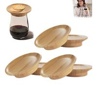 XUJIAM Wine Glass Charcuterie Topper,Charcuterie Wine Toppers,Wine Glass Charcuterie Topper Bamboo,Weinglas Topper Aus Holz,Prevent Red Wine from Splashing, for Family Gatherings