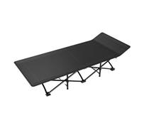 XUJUAN-0227 Cama Plegable Cama Plegable, Cama Individual, portátil for Marcha al Aire Libre, compañero Sencillo, Oficina(Negro,Grande)