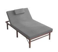 XUJUAN-0227 Cama Plegable Cama Plegable de Ocio for balcón, Respaldo Ajustable, Robusta y compacta(Grey,Grande)