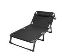 XUJUAN-0227 Cama Plegable Cama Plegable Individual for Uso doméstico, for Oficina, for Adultos, for marchar, pequeña, for Exteriores, con sillón(Negro,Pequeño)