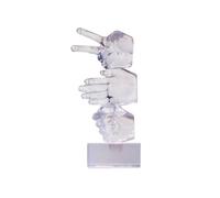 XUJUAN-0227 Escultura Feng Shui Escultura de Entrada con un Gesto Mano Creativo Moderno y Transparente, decoración Suave Creativa