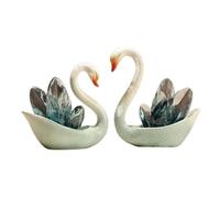 XUJUAN-0227 Escultura Feng Shui Un par de Adornos Cisne, esculturas artísticas Modernas, Ligeras y Lujo for la Entrada del hogar(Blue)