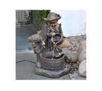 XUJUAN-0227 Fuente de Mesa Fuente pequeña de Resina de imitación de Cobre Que alimenta a los Patos y Hace Circular Agua for niñas, Adornos de Estilo Europeo. Decoración de Regalo