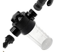 Xujuika Accesorio de manguera rociadora de jabón, tanque de espuma ajustable para limpieza de coche, olla de espuma de alta presión hermética para rociar jardín, accesorios de limpieza automática para