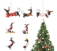Xujuika de árbol, Colgante acrílico 2D de Perro, 7 Piezas, decoración de Figura de Perro, Colgante para Interior de Coche, Pared, Ventana, Tienda, Fiesta