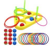 Xujuika Juego De Anillas para Piscina,Juguete Flotante con Aros para Lanzar En Agua - Actividades Acuáticas con Pelotas para Desarrollo Motriz En Niños Y Adultos En Jardín O Terraza