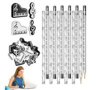 Xujuika Lápices De Madera Para Niños - Lápices Musicales Con Borradores De Piano - Material Escolar Divertido Con Tema Musical Para Escribir Dibujar Bocetos Clases De Matemáticas Estudiantes Primaria