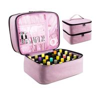 Xujuika Organizador Pintauñas De Almacenamiento Portátil De Doble Capa, Caja De Almacenamiento De Uñas, Bolsa para Esmaltes De Uñas Almacenamiento para Lámpara De Uñas Y Accesorios(Solo Bolsa)