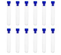 XUKZIMA 12 piezas tubos de plástico graduados con tapa de rosca, tubos de ensayo transparentes de plastico para experimentos científicos (11 x 1.5 cm)