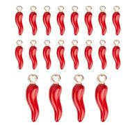 XUKZIMA 20 piezas Colgantes Vegetales Chile Rojo, Encantos Pimienta Mini, Hacer Joyas,Pulsera, Joyería Artesanal, Manualidades en Miniatura, Prosperidad y Progreso