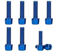 XUKZIMA 6 Pcs M5 x 18 mm Titanium Alloy Bike Stem Bolts con arandelas Azul