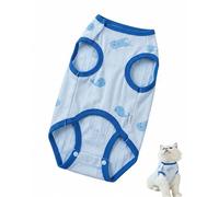 XUKZIMA Body Gata Esterilización 1 Unidad Azul - Traje de Recuperación Postoperatoria, Antilamido, Suave y Transpirable para Gatos.
