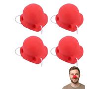 XUKZIMA Narices de Payaso Rojas 4 Unidades, Suaves e Hipoalergénicas para la Piel, Juego de Accesorios para Disfraces de Payaso, Halloween, Carnaval y Fiestas Temáticas
