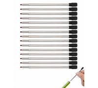 XUKZIMA Recambios para Bolígrafo Negro | 20 Unidades Tinta Líquida de Alta Densidad | Flujo Suave y Sin Fugas Optimizado para Estudiar, Trabajar y Anotar Ideas Clave