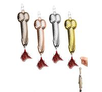 XUKZIMA Set de 4 Cucharillas Pesca Trucha, Señuelos de Pesca de Metal en 4 Colores, Wobbler de Spinning para Capturar Lucio, Perca y Black Bass, Kit de Señuelos Artificiales