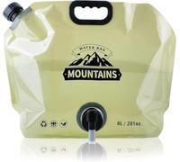 XULIDEONG Bidón de Agua Plegable, Bolsa de Agua Plegable con Grifo & Tapa Hermética, Sin BPA, Bidones de Agua Portátil para Camping, Exteriores, Senderismo, Picnics, Barbacoa, Supervivencia (Caqui)