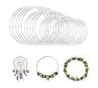 XULIERUX 20 Anillos Metálicos Decorativos Hechos a Mano, Anillos para Cazadores de Sueños, Diámetros 5/10/15/20 cm, Ideales para Decoraciones Colgantes, Bisutería DIY y Colgantes