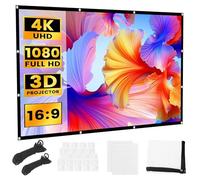 XULIERUX Schermo Proiettore 100 Pollici, Schermo Proiezione HD 16:9 per Esterni, 221cm*125cm Portatile Pieghevole Anti-Pieghe, per Proiezioni All’Aperto E Home Cinema