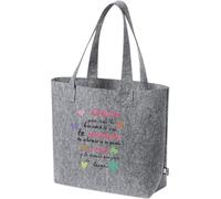 xulisimo Bolsa personalizada de fieltro RPET multiusos para mujer, regalo ecológico y práctico para amigas, abuelas o profesoras, ligera, resistente y versátil (Que todo lo bueno te siga)
