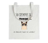 xulisimo Bolsa tote bag personalizada con asas largas de algodón 100% reutilizable y ligera para regalo, compras, eventos, detalles originales, mujeres, amigas (No siempre soy borde)
