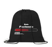 xulisimo Mochila de algodón orgánico 100% con cordones | Saco multiusos ligero y reutilizable de 38x42 cm | Ideal para adultos y niños | Mochila tipo saco para gimnasio, colegio (Paciencia)