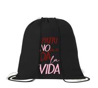 xulisimo Mochila de algodón orgánico 100% con cordones | Saco multiusos ligero y reutilizable de 38x42 cm | Ideal para adultos y niños | Mochila tipo saco para gimnasio, colegio (No me da la vida)