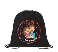 xulisimo Mochila de Algodón Orgánico con Cordones. Saco Multiusos Ligero y Reutilizable. Ideal Adultos y Niños. Mochila Tipo Saco para Gimnasio, Escuela, Viajes (Tu y yo)