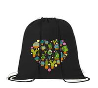 xulisimo Mochila de Algodón Orgánico con Cordones. Saco Multiusos Ligero y Reutilizable. Ideal Adultos y Niños. Mochila Tipo Saco para Gimnasio, Escuela, Viajes (Corazon catus)