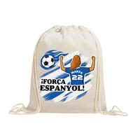 xulisimo Mochila saco personalizada para equipos de fútbol en algodón orgánico, con nombre, dorsal, género y pelo, ligera y resistente hasta 9 kg, ideal para niños y adultos (Español, Chica)