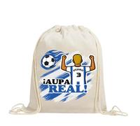 xulisimo Mochila saco personalizada para equipos de fútbol en algodón orgánico, con nombre, dorsal, género y pelo, ligera y resistente hasta 9 kg, ideal para niños y adultos (Sociedad, Chico)