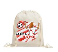 xulisimo Mochila saco personalizada para equipos de fútbol en algodón orgánico, con nombre, dorsal, género y pelo, ligera y resistente hasta 9 kg, ideal para niños y adultos (Rayo, Chica)