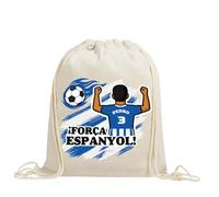 xulisimo Mochila saco personalizada para equipos de fútbol en algodón orgánico, con nombre, dorsal, género y pelo, ligera y resistente hasta 9 kg, ideal para niños y adultos (Español, Chico)