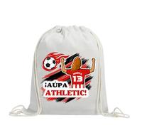 xulisimo Mochila saco personalizada para equipos de fútbol en algodón orgánico, con nombre, dorsal, género y pelo, ligera y resistente hasta 9 kg, ideal para niños y adultos (Atlétic, Chica)