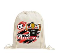 xulisimo Mochila saco personalizada para equipos de fútbol en algodón orgánico, con nombre, dorsal, género y pelo, ligera y resistente hasta 9 kg, ideal para niños y adultos (Mallorca, Chico)