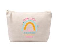 Xulisimo Neceser de algodón orgánico con Cremallera, Ligero y ecológico, Organizador de Bolso o Neceser de Viaje, Regalo a profesoras, Mujeres (Los Verdaderos Heroes seño Rosa)