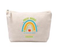 Xulisimo Neceser de algodón orgánico con Cremallera, Ligero y ecológico, Organizador de Bolso o Neceser de Viaje, Regalo a profesoras, Mujeres (Los Verdaderos Heroes profe Verde)