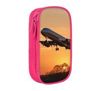 XULLZH Airplane in The Evening Light Print - Caja de lápices con cremallera de gran capacidad, bolsa para bolígrafos de maquillaje y suministros de oficina, Rosado, One Size, Moderno