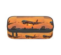 XULLZH Airplane in The Evening Light Print - Estuche organizador de artículos de aseo de viaje con compartimentos de gran capacidad, Negro, One Size, Moderno