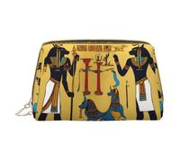 XULLZH Ancient Egypt Tribe Series - Bolsa organizadora de piel con cremallera para mujer, bolsa de aseo de viaje, pequeña, color blanco, talla única, Blanco, One Size