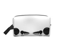 XULLZH Bolsa organizadora de cosméticos portátil de gran capacidad con estampado de lunares negros con cremallera, color blanco, talla única, Blanco, One Size