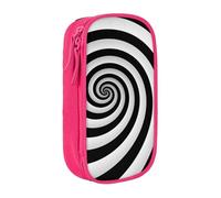 XULLZH Caja de lápices con cremallera de gran capacidad con diseño de ilusión óptica en espiral, bolsa para bolígrafos de maquillaje, suministros de oficina, Rosado, One Size, Moderno