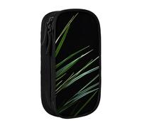 XULLZH Caja de lápices con cremallera de gran capacidad con estampado de hierba de fondo de doble cubierta, bolsa para bolígrafos de maquillaje, suministros de oficina, Negro, One Size, Moderno
