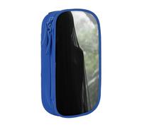 XULLZH Caja de lápices con cremallera de gran capacidad con estampado de noche de niebla de Halloween, bolsa de lápices de doble cubierta, bolsa de maquillaje, suministros de oficina, Azul, One Size