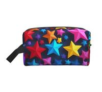 XULLZH Color Stars - Bolsa organizadora de cosméticos portátil de gran capacidad con cremallera, color blanco, talla única, Blanco, One Size