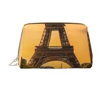 XULLZH Eiffel Tower Paris Autumn Print Leather Zip Portable for Women Travel Toiletry Pouch Organizer Small Makeup Pouch, White, One Size, Blanco, One Size