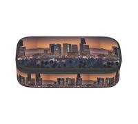 XULLZH Estuche organizador de artículos de aseo de viaje con compartimentos de gran capacidad, diseño de horizonte de Los Ángeles, Negro, One Size, Moderno