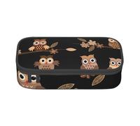 XULLZH Estuche organizador de artículos de aseo de viaje con estampado de búhos de dibujos animados de gran capacidad, color marrón, Negro, One Size, Moderno