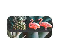 XULLZH Estuche organizador de artículos de aseo de viaje con estampado de piña y flamenco, Negro, One Size, Moderno