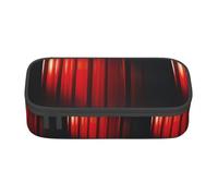 XULLZH Estuche organizador de artículos de aseo de viaje con estampado de rayas rojas y grises oscuras con compartimentos de gran capacidad, Negro, One Size, Moderno